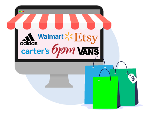 US Online shops - Etsy, Vansa, Walmart, 6pm, Adidas, Carter's