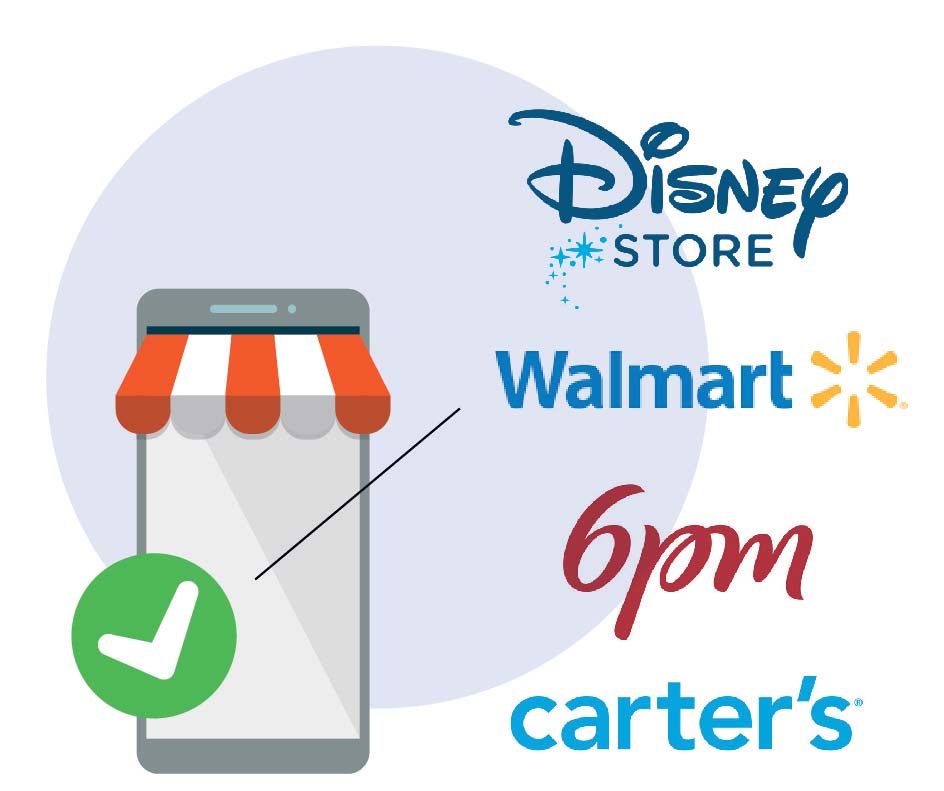 Shops americani: Disney Store, Walmart, 6pm, Carter's